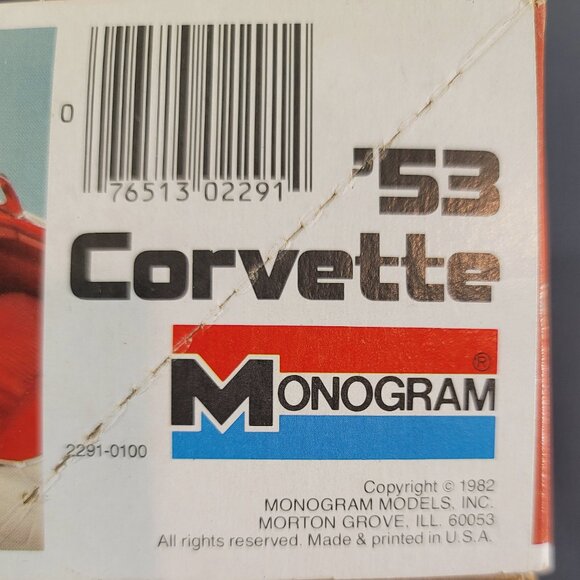 MONOGRAM ‘53 Corvette 1/24 Scale Model New Open Box 2291 - Picture 8 of 8